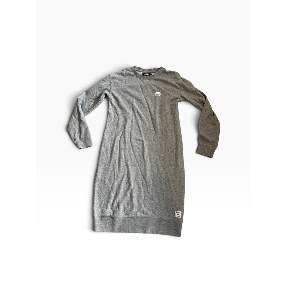 Roots Canada Sweatshirt Dress XXS Grey Crewneck Loungewear Athleisure